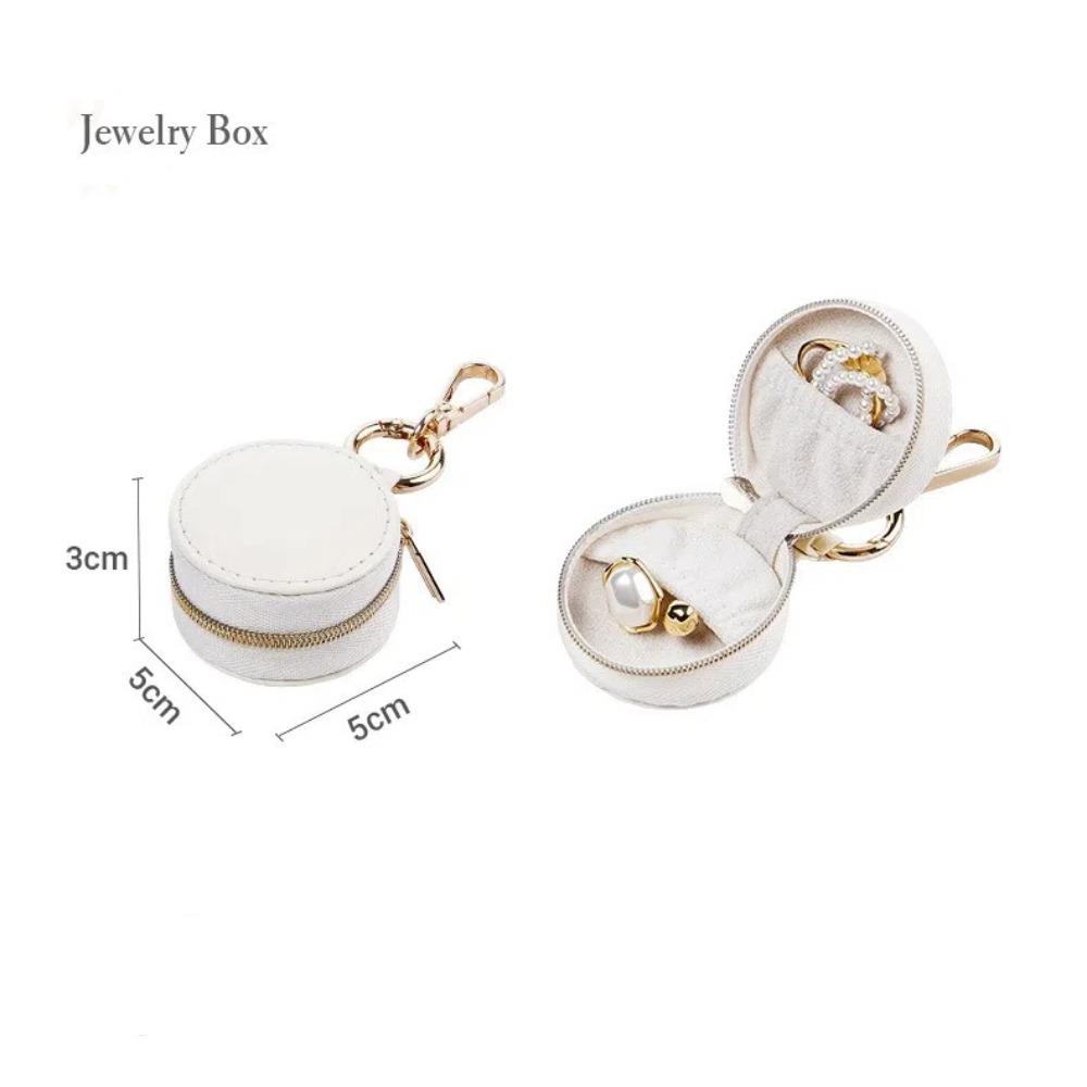 Round Mini Jewelry Box Necklace Display Ring Packaging Box Portable Travel Bag Travel