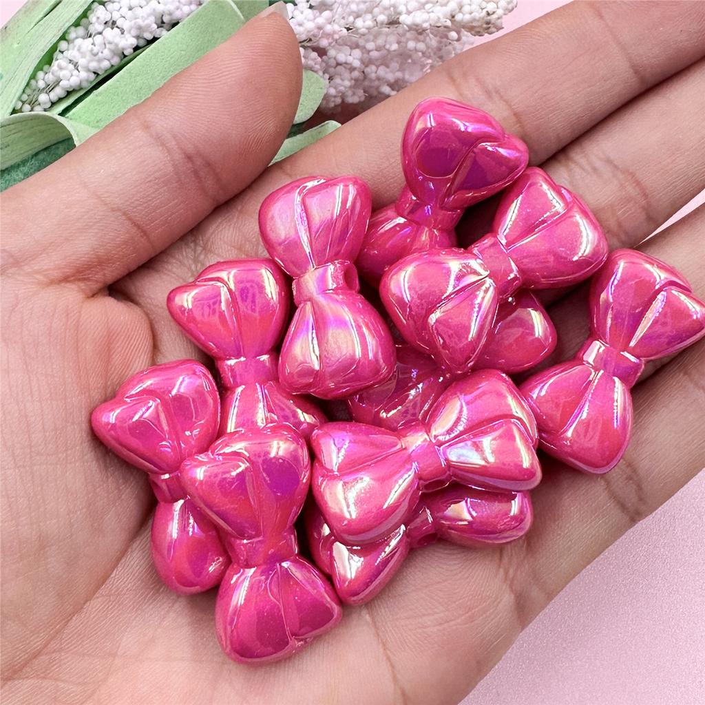 Necklace Big Bow Beads Dazzle Key Chain Making 10pcs for Bracelet 15.8*28.8mm Acrylic Beading Material Fashion Pendant Accessories