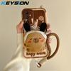 KEYSION Cute 3D Cartoon Plush Case for Samsung A54 5G A34 A24 A14 with Lanyard Silicone Shockproof Phone Cover for Galaxy A04S