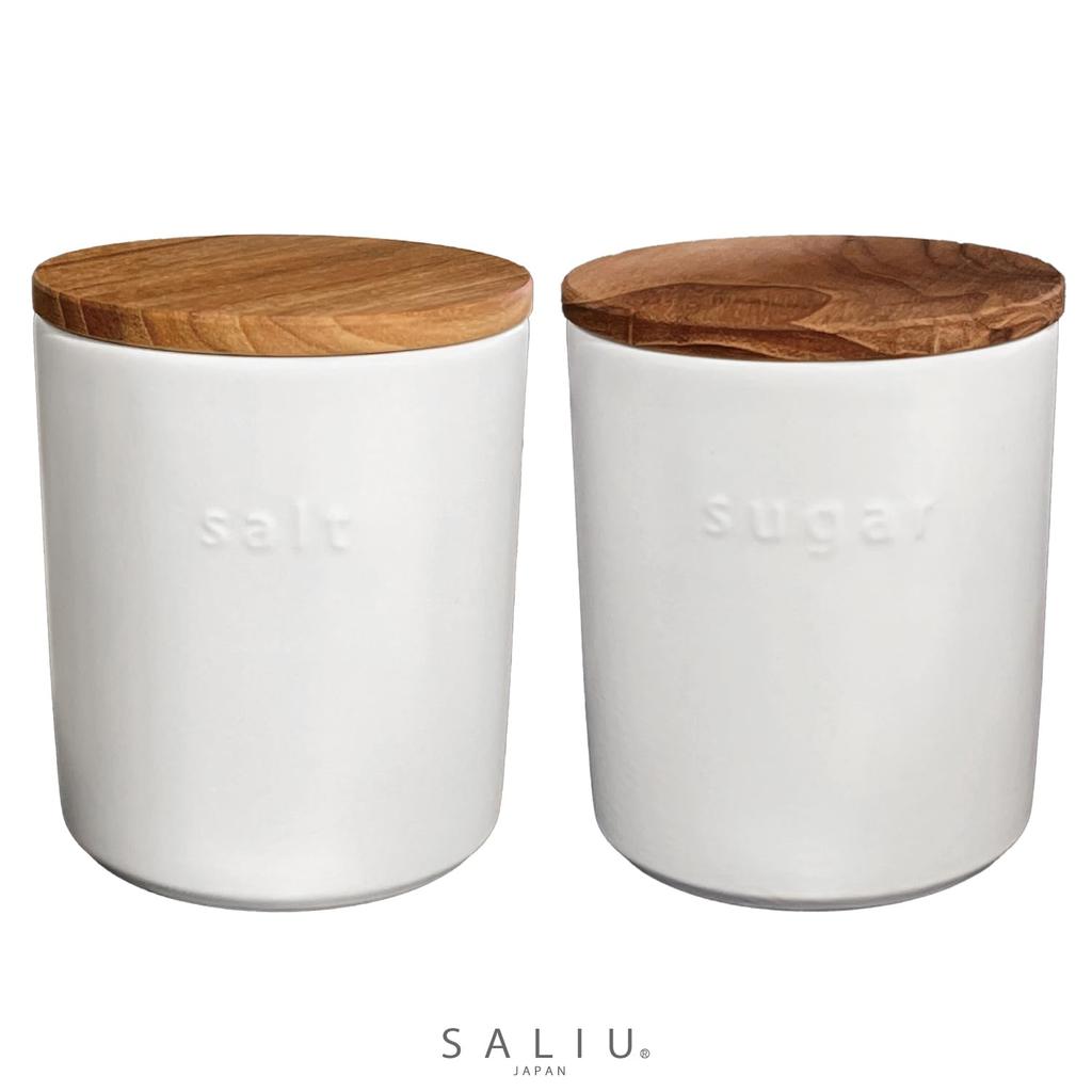 Контейнер для хранения LOLO Серо-бежевый Серый 500 мл Банка Керамика Сделано в Японии Тик Выпуклый Набор банок Соль Сахар (Белый комплект)