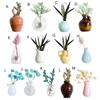 Mini Vase Refrigerator Magnet with Dried Flower Home Office Kitchen Locker Fridge 3D Miniature Flower Vase Magnetic Decoration Ornament