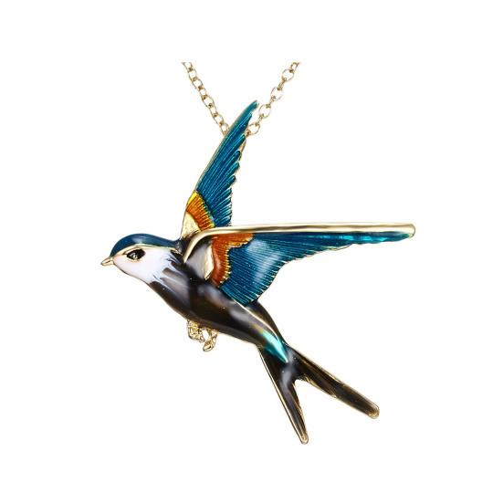 Yousheng Brooch Pin Colorful Enamel Swallow Design Brooch Sweaters Necklace Decorative Sweaters Hats Bags Clothing Brooch