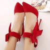 Женские сексуальные туфли-лодочки с большим бантом и острым носком в виде бабочки, туфли-шпильки на тонком высоком каблуке, свадебные туфли для вечеринки