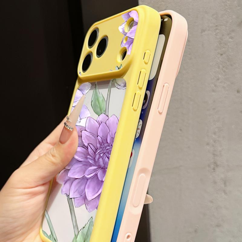 Чехол с принтом мультяшных цветов для iPhone 17 Pro Max, гибридный TPU+PC, прозрачная задняя жесткая крышка для iPhone 16 15 14 13 Pro Max