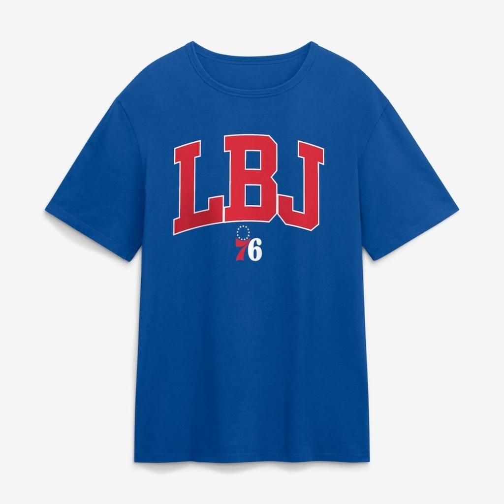 2026 Новая футболка с графическим принтом LBJ 76ers № 23 JAMES Мужская Женская Летняя Новая Футболка Уличная Мода Харадзюку Топ С круглым вырезом Хлопок Свободный Повседневный Оверсайз Топ