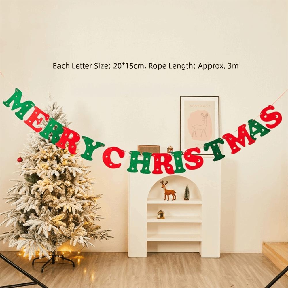 Товары для вечеринки Баннер Рождественский из фетра Дизайн с лосем Дизайн Санты Рождественский флажок-гирлянда Красное Зеленое Подвесное украшение Баннер для вечеринки Семейная вечеринка