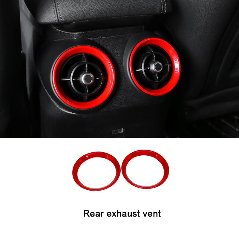 Декоративное кольцо для выпуска воздуха спереди и сзади, автомобильные наклейки для Alfa Romeo Giulia, аксессуары для интерьера