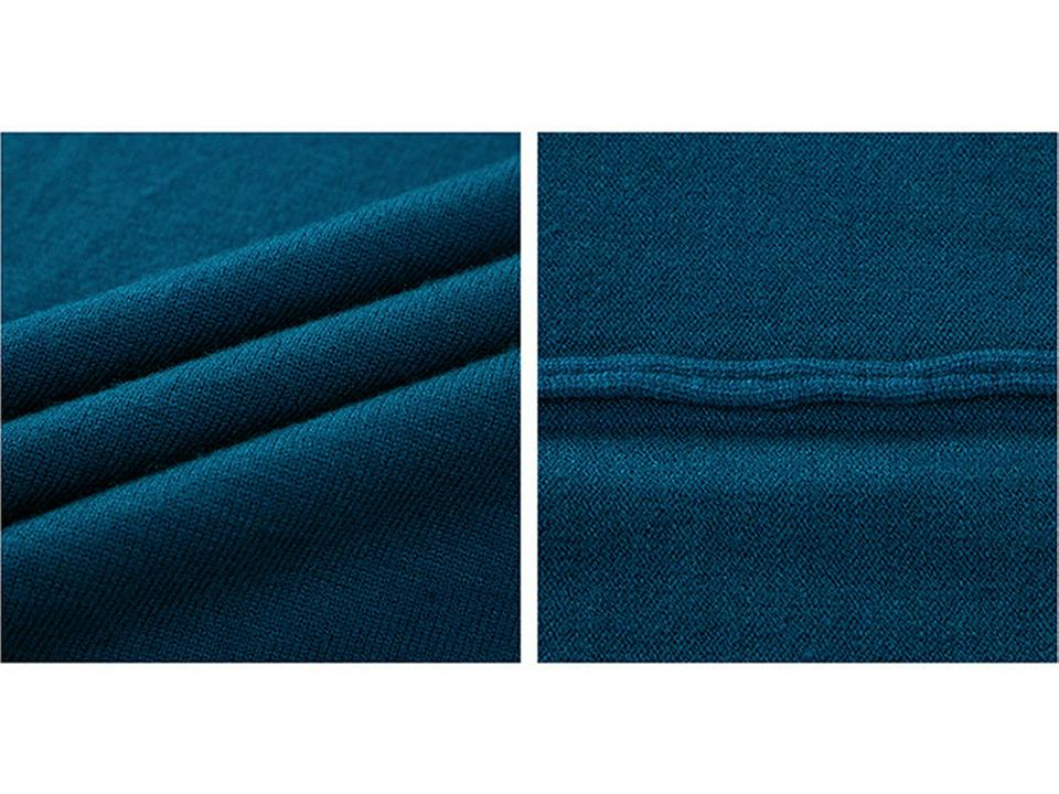 Мужской вязаный свитер с высоким воротником - Теплый однотонный пуловер для мужчин среднего и молодого возраста