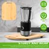 Bamboo Sliding Board for TM5 and TM6 Quick Movement Rolling Board with Wheels and Nonslip Rubber Feet for Food Processor