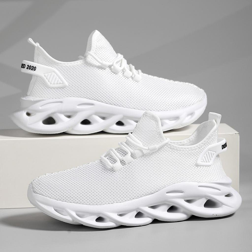 Men Sports Running Black Jogging Shoes Casual Sneakers Brown Outdoor Breathable Mesh Women Light Shock-absorption Black Tennis