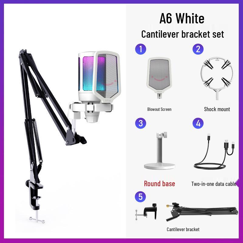 Микрофон Fifine Radiance A6 RGB для записи на настольный компьютер и телефон