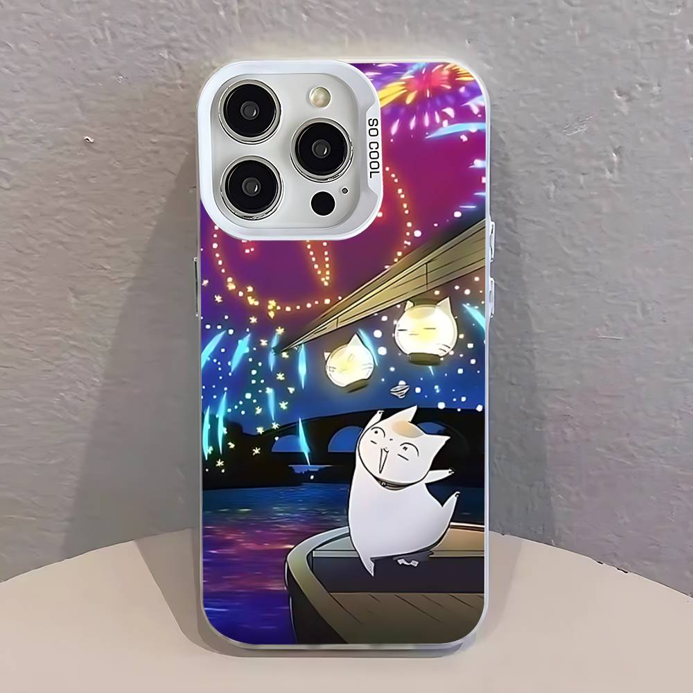 Чехол для телефона Sensei N-Natsume yujinchou Nyanko для iPhone 17,16,13,12,11,15,14,Pro,Max,Plus,SE4,Air,Mini Белый IMD Матовый