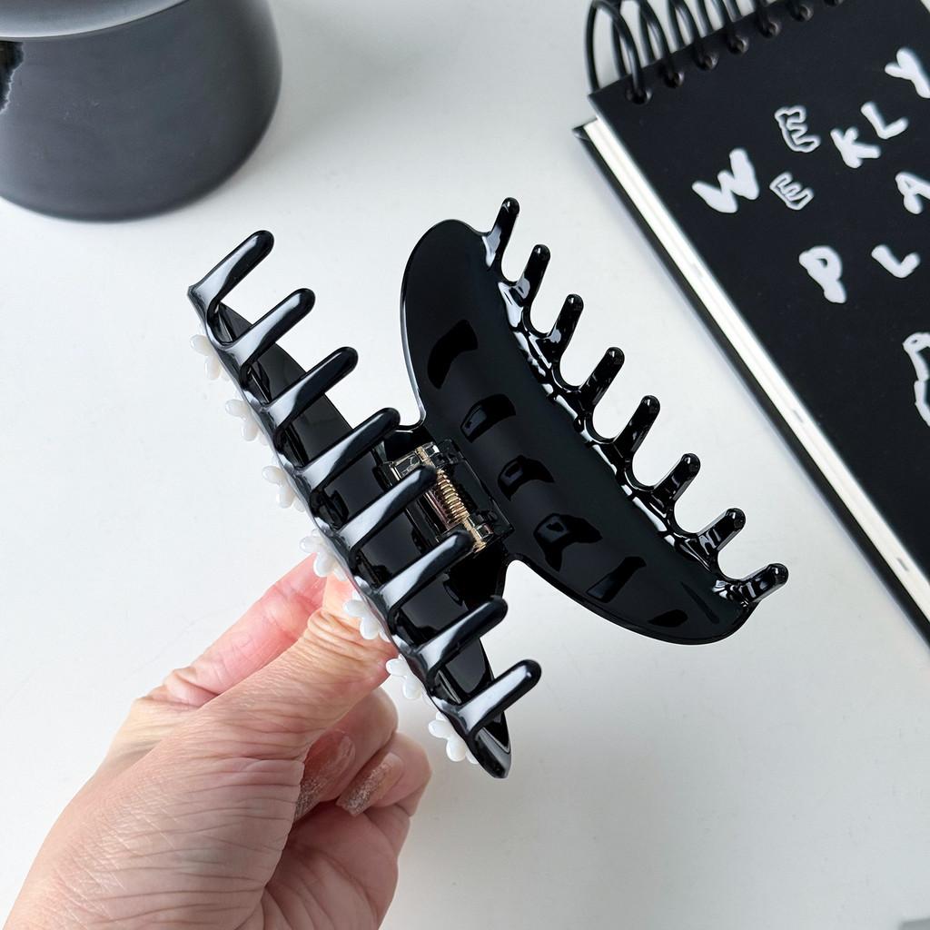 Роскошная большая заколка для волос в виде цветка, очаровательный зажим из ацетата и страз для женщин