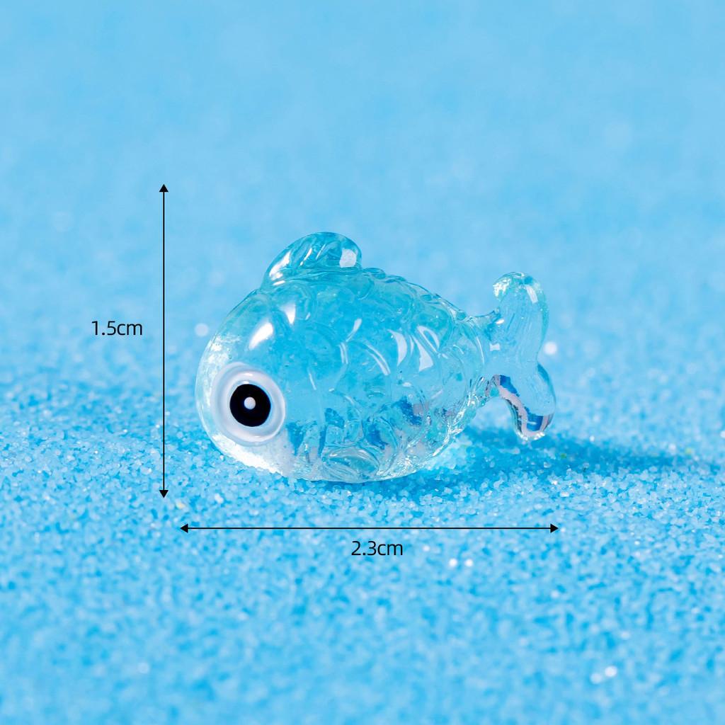 Красочная Светящаяся Рыбка Ремесло из Смолы Миниатюрное Украшение Для Моховых Террариумов и Аквариумов