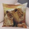 Africa Lion Pillow Case Decor Wild Animal Pattern Print Pillowcase Super Soft Plush Cushion Cover for Car Sofa Home 45x45cm