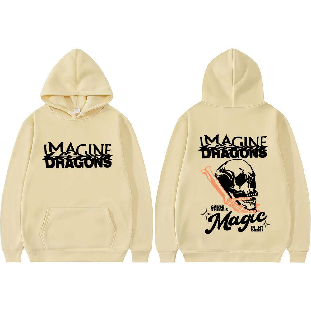 Imagine Dragons Loom World Tour 2025 Skull Sweatshirts Men Women Hip Hop Vintage Hoodies Long Sleeve Oversized Hoodie Streetwear