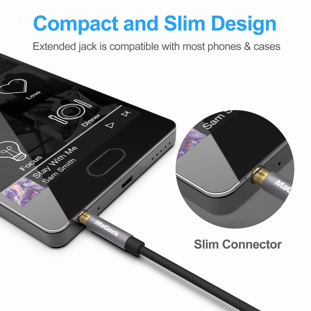 MaGeek Audio AUX Длинный штекер-папа к штекеру-папе Вспомогательный аудио кабель 3,5 мм, совместимый с Beats, автомобилем, домом и всеми аудиоустройствами с AUX-портом, (2,0