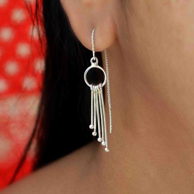 Серьги Threader, женские серьги из серебра 925 пробы с кисточками, этническая ручная работа с бахромой