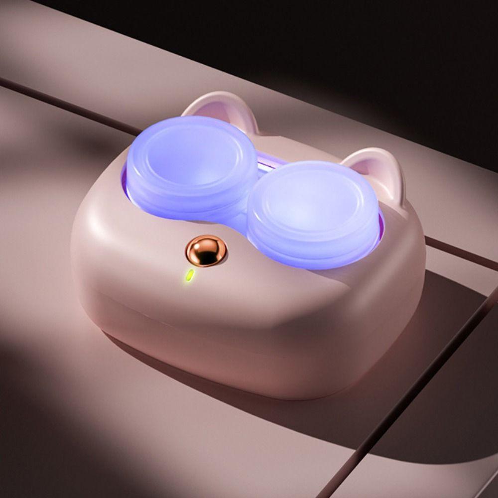 Портативный очиститель для контактных линз Ультразвуковой футляр для контактных линз Белый протеиновый очиститель