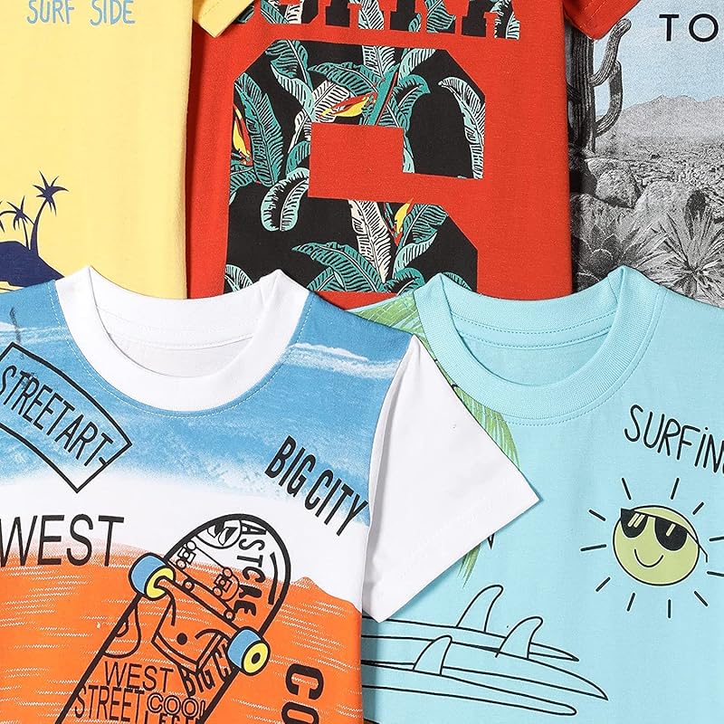 T2F Boy' Cotton Printed Regular Fit TShirt(Pack of )