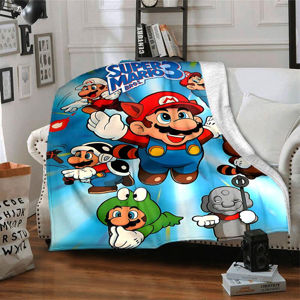 1 шт. Мягкое и теплое фланелевое одеяло Mario Bros, Многоцелевое покрывало для дивана, Софы, Офиса, Кровати, Кемпинга, Путешествий 141