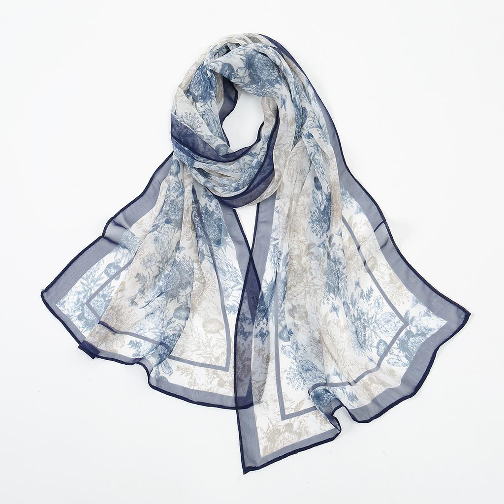 Новый красивый хиджаб из жоржета с цветочным принтом для женщин, тонкий мягкий шарф-шаль, ближневосточный летний пляжный платок с защитой от солнца.