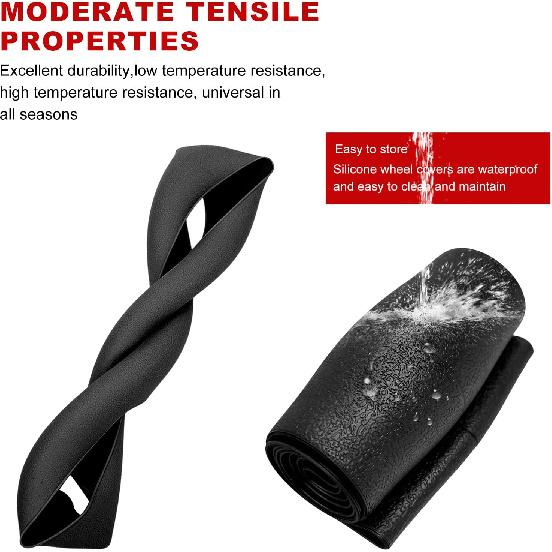 Car Steering Wheel Cover, 13 To 14.17 Inches Anti-Slip Silicone Steering Wheel Protector, Soft Flexible Shock-Absorbent Steering Wheel Protective