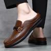 Модная мужская кожаная обувь Мюли Слипоны Офисные полуботинки Дышащая уличная повседневная обувь Мужские тапочки Полусабо Нескользящие лоферы