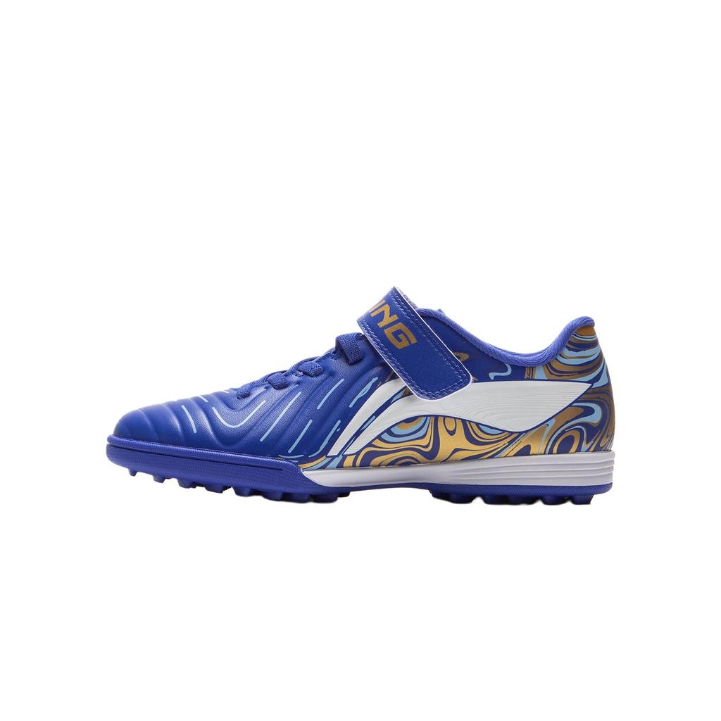 Li Ning Детские удобные универсальные амортизирующие прочные низкие футбольные бутсы Детские кроссовки Синие YKGV008-5