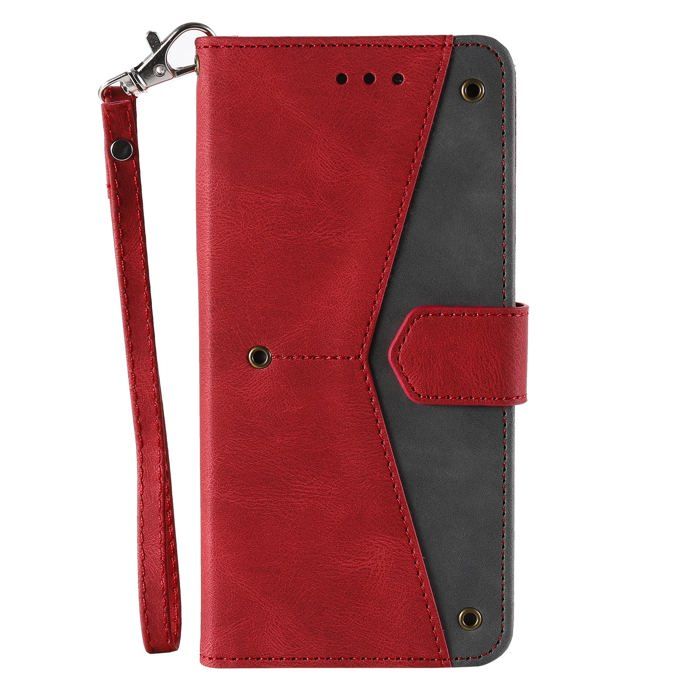Étui portefeuille pour Samsung Galaxy A55 (5G) - Coque rabat - Rouge - Cuir synthétique - Support intégré - 3 fentes cartes