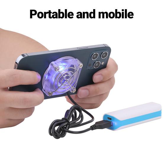 Охлаждение мобильного телефона Быстрая скорость USB-вентилятор Портативная зарядка Мини-вентилятор для телефона Радиатор