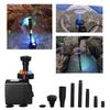 Fountain Pump with LED Light 12 Lamp Beads Strong Suction Cup Hydroponics Garden Pond Fish Tank Aquarium Pump