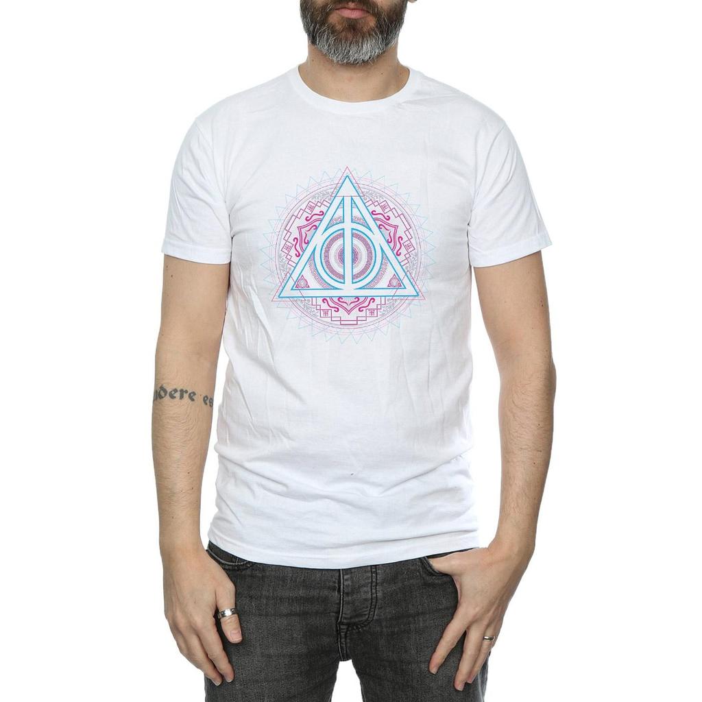 Harry Potter Mens Neon Deathly Hallows T-Shirt