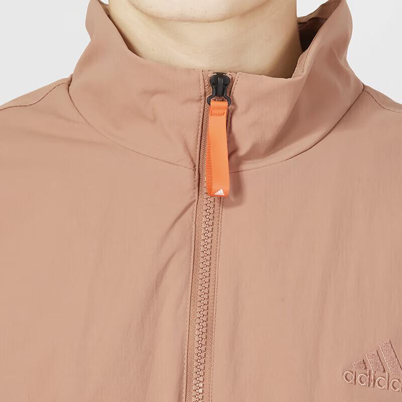 Adidas Cm Com Wv Track Jacket Solid Color Casual Stand Collar Outerwear Men Outerwear Coral HZ3038