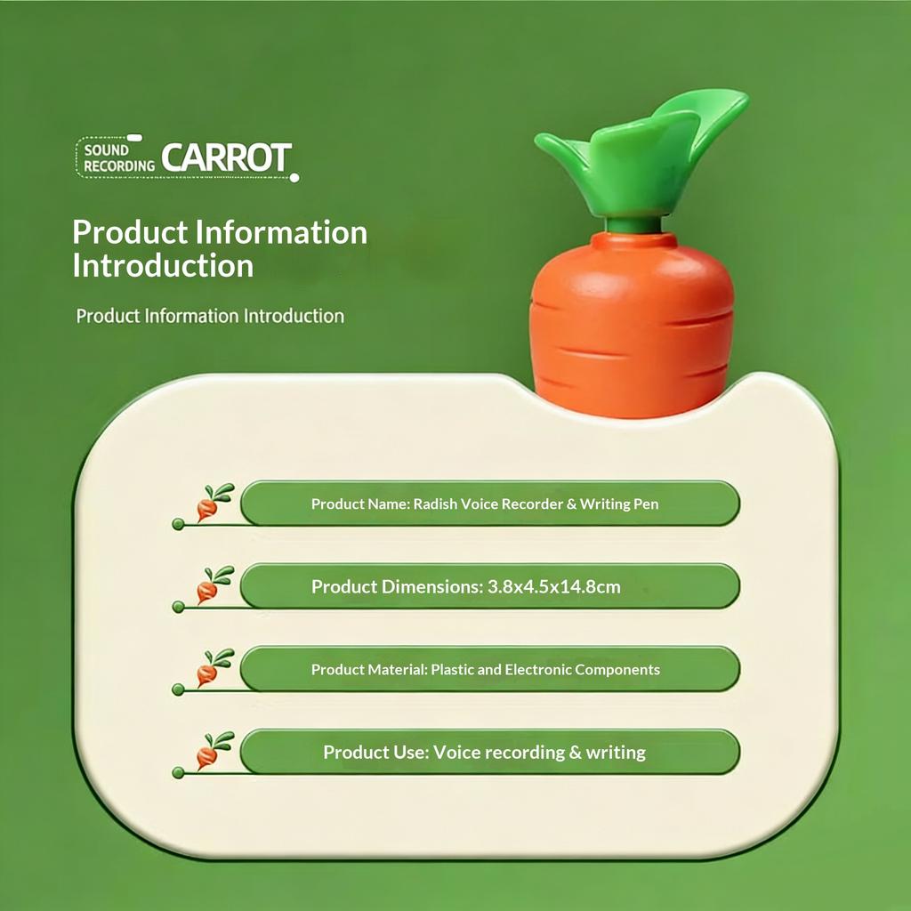 New Anime Character Crazy Animal Judy Same Treasure Carrot Pen Crazy Animal City Toy Gift Carrot Recording Pen