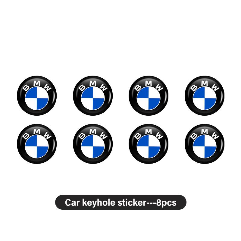 BKSN4 8/12pcs Car Door Keyhole Stickers Universal Auto Logo Sticker For BMW M 1 3 4 5 6 7 Series M3 M6 F01 F02E34 E36 E70 F10 X6 X1