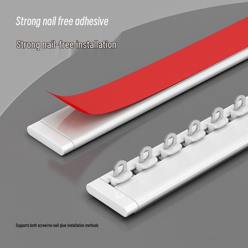 Карниз для раздвижного эркерного окна с открыванием внутрь - Без сверления, Формованный, Раздвижной с крючками