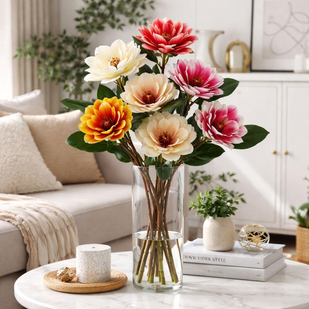 Real Touch Artificial Magnolia Flower Large Faux Magnolia Branch Home Decoration