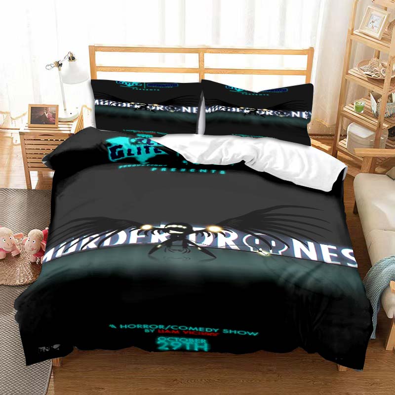 Murder Drones Anime Bedding Set Duvet Cover Pillow Case Children's Bedroom Bed Three-piece Set Single Double King Bed Set Gift