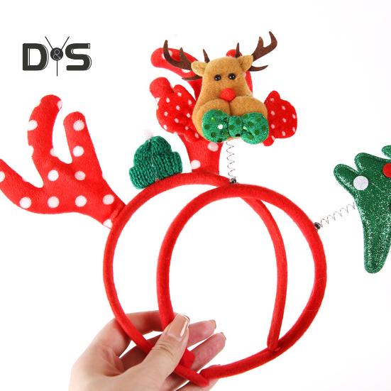 Рождественская повязка на голову с рогом оленя, повязка на голову в виде звезды Санта-дерева, праздничный обруч для волос, аксессуар для косплея для женщин и детей