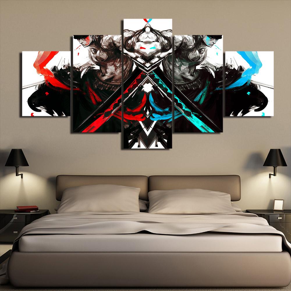5 панелей на холсте, японские постеры с аниме, настенные панно для гостиной, Япония, большие художественные принты, живопись F2146