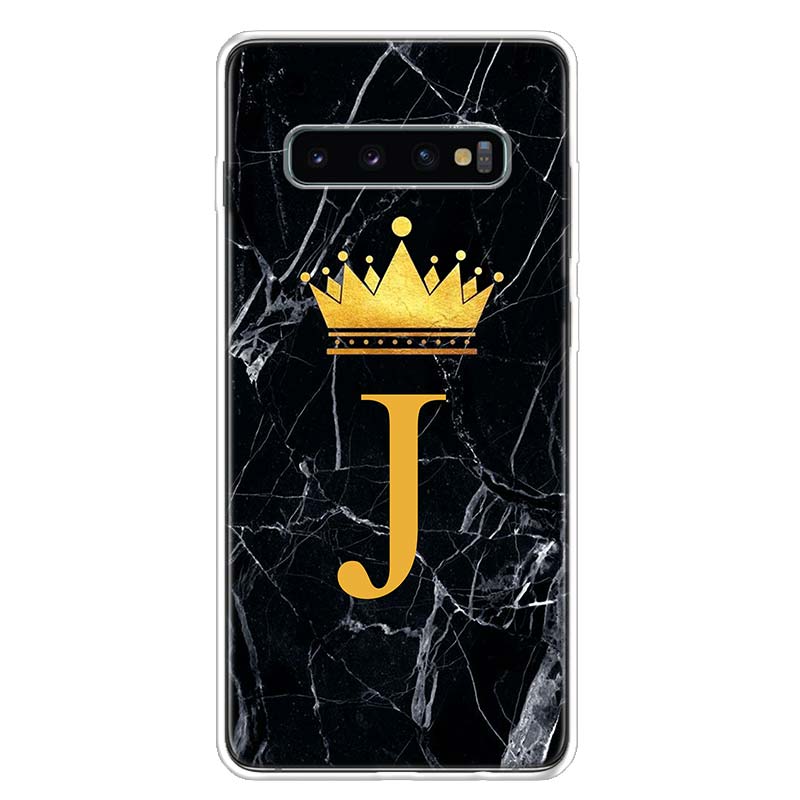 Чехол для телефона с буквенным алфавитом и короной AJ для Samsung Galaxy S10 Plus S20 FE S21 S22 Ultra S10E S9 S8 + S7 Edge J4