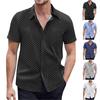Рубашка с коротким рукавом, мужская повседневная рубашка с коротким рукавом, свободная рубашка с карманом