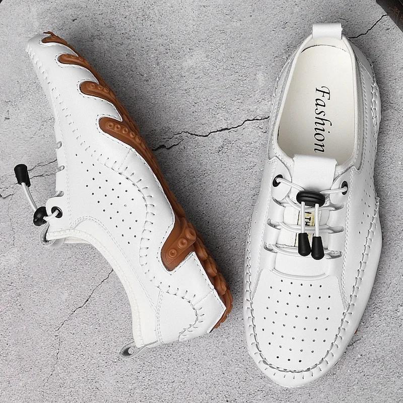 Модная мужская повседневная летняя обувь кроссовки мужские натуральная кожа новая уличная обувь мужские лоферы винтажный дизайнерский досуг большой размер 38-47