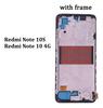 Amoled For Redmi Note 10S/10 4G LCD Display with Frame Touch Screen Glass Panel Assembly