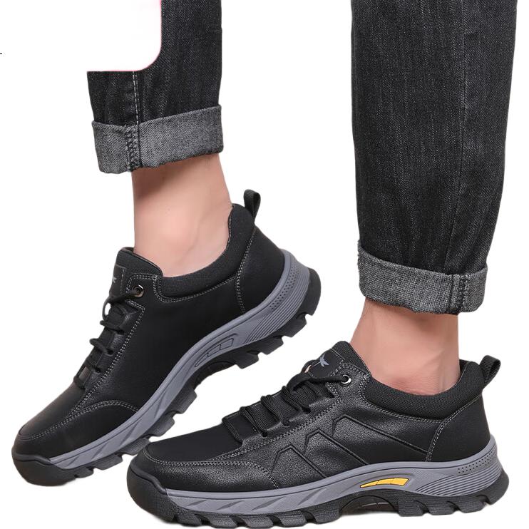Red Dragonfly Men's Hiking Shoes Fleece Lined Warm Sports Casual Thick Sole Travel Shoes C0TT06891M Black Size 41