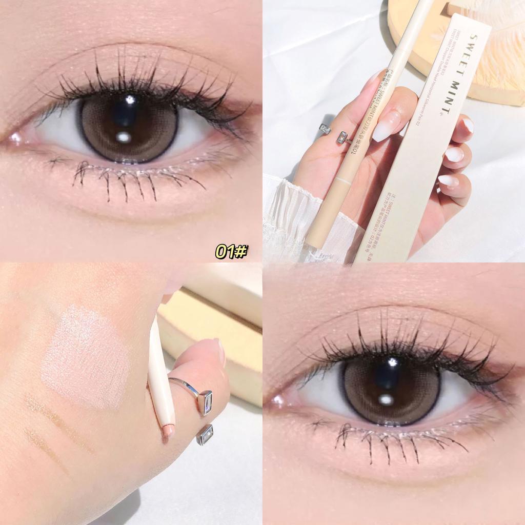 Подводка для глаз, двусторонняя ручка тутового шелкопряда, матовая перламутровая, осветляющая, до двусторонней ручки для теней шелкопряда «два в одном»