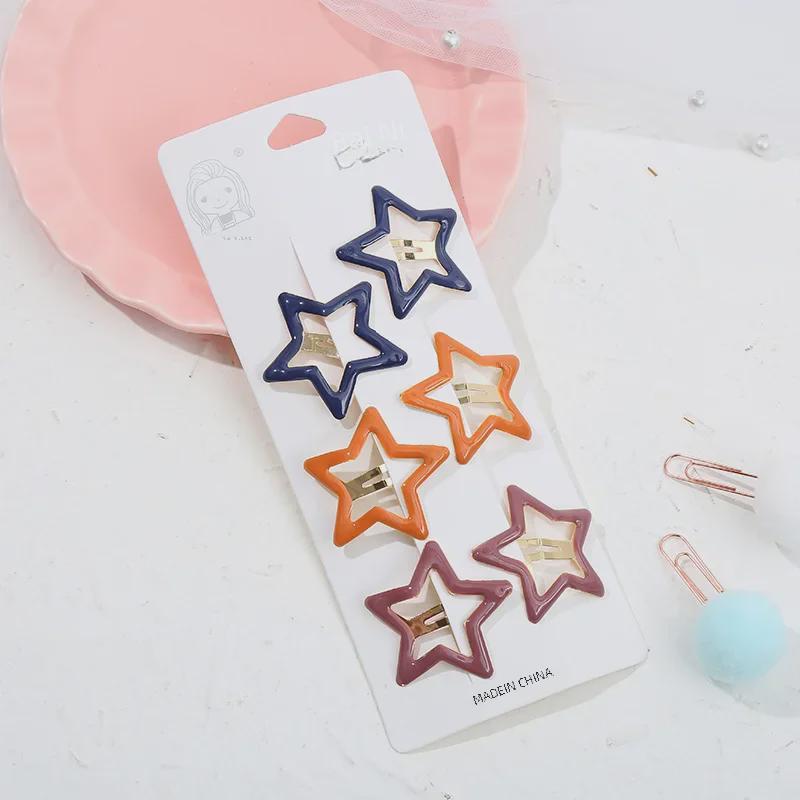 Новая заколка для волос Oil Drop Color BB - Милая заколка для волос в форме сердца и звезды для девочек