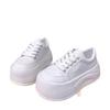 Leather Letter-printed Thick-soled Muffin White Shoes Women's Big-headed Bread Shoes Ultra-light and Versatile Small Casual Board Shoes