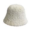 Новая шляпа рыбака женская осенне-зимняя однотонная универсальная теплая плюшевая шляпа-ведро нишевого дизайна с простым покрытием лица